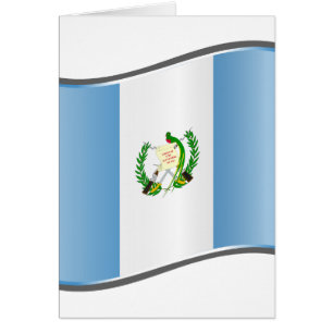 Vågigt Guatemala Flagga Hälsningskort