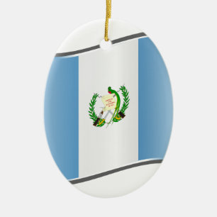 Vågigt Guatemala Flagga Julgransprydnad Keramik