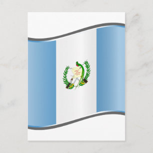 Vågigt Guatemala Flagga Vykort