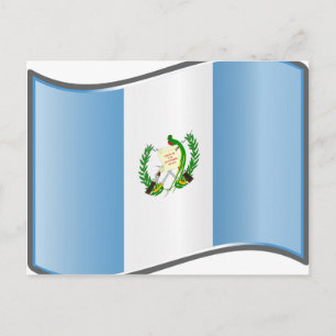 Vågigt Guatemala Flagga Vykort