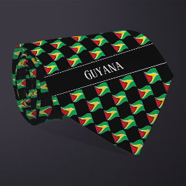 Vågigt Guyana Flagga Mönster Slips