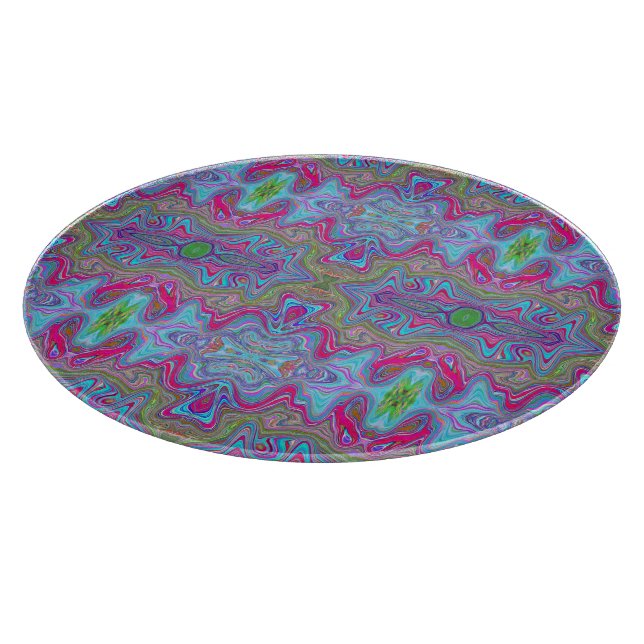 Vågigt Himlar Blue Multicolor Trippy Mönster (Hörn)