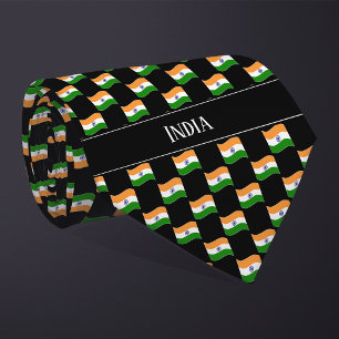 Vågigt Indien Flagga Mönster Slips