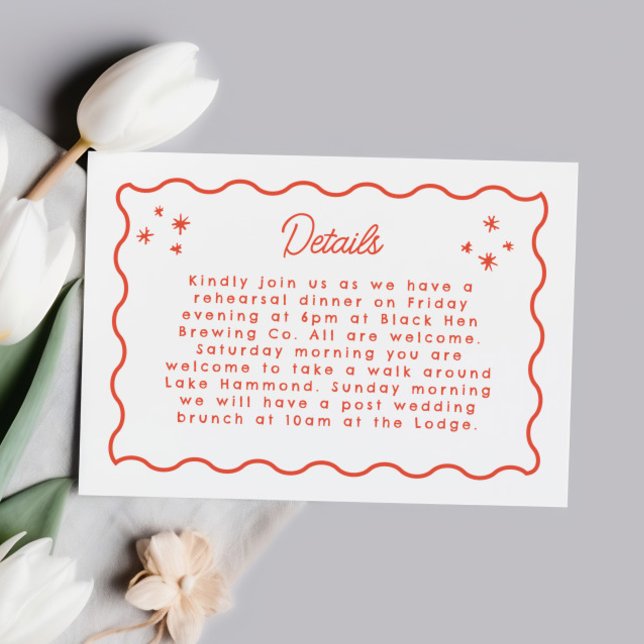 Vågigt information om Gräns Whimsical Doodle Bröll OSA Kort (Skapare uppladdad)