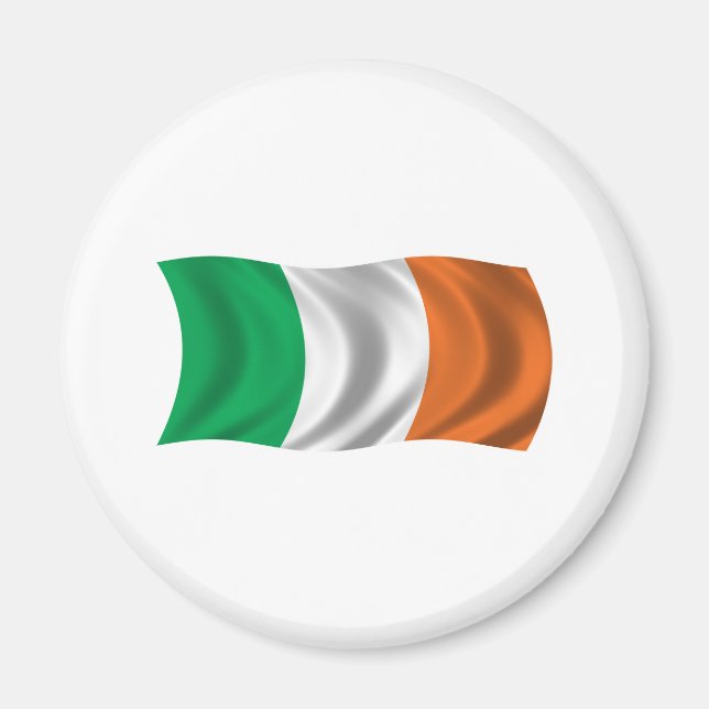 Vågigt Irland Flagga Magnet (Framsidan)
