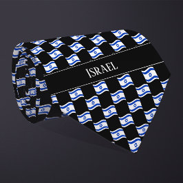 Vågigt Israel Flagga Mönster Slips