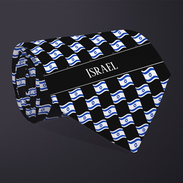 Vågigt Israel Flagga Mönster Slips (Skapare uppladdad)
