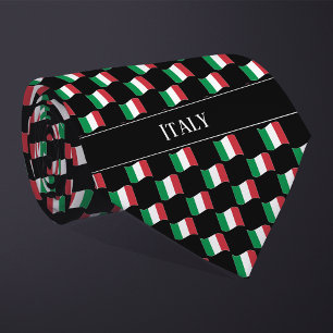 Vågigt Italien Flagga Mönster Slips
