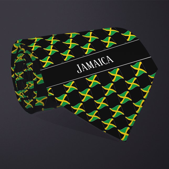 Vågigt Jamaica Flagga Mönster Slips (Skapare uppladdad)