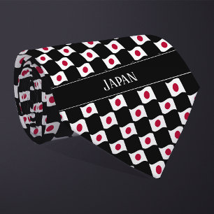 Vågigt Japan Flagga Mönster Slips