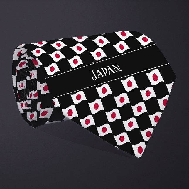 Vågigt Japan Flagga Mönster Slips (Skapare uppladdad)
