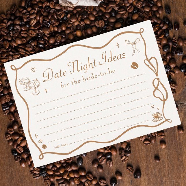 Vågigt kaffe Bröllopsdusch Datum Natt Idéer Kort (Skapare uppladdad)