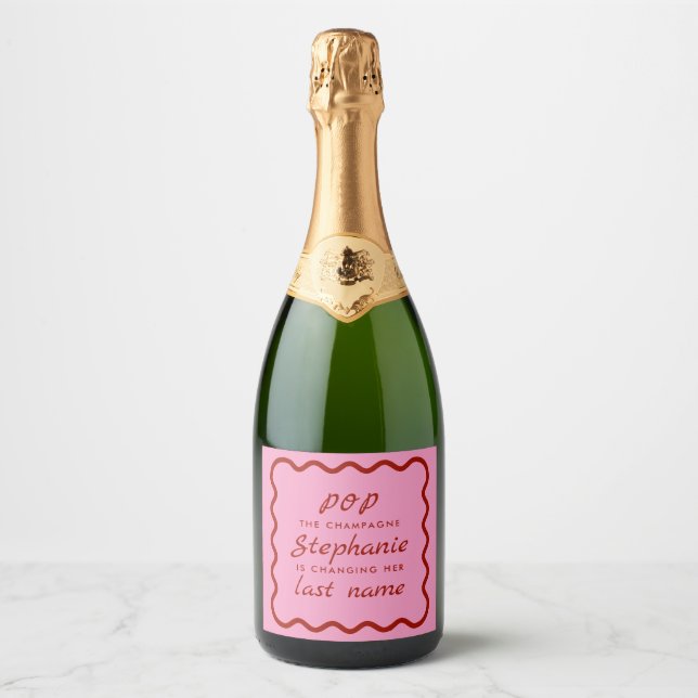 Vågigt Kant Rosa och Red Pop Champagne (Framsida)