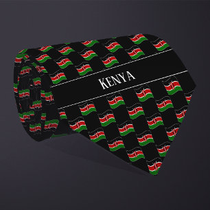 Vågigt Kenya Flagga Mönster Slips