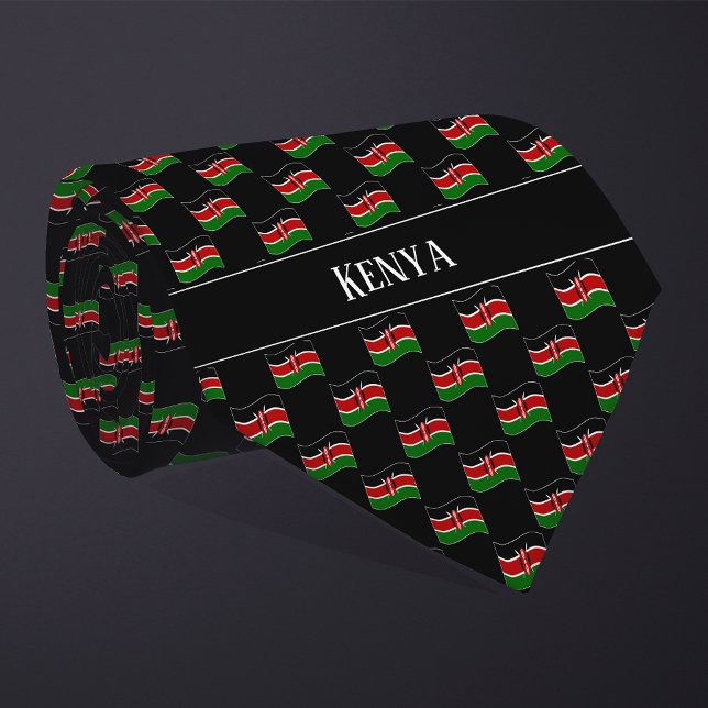 Vågigt Kenya Flagga Mönster Slips (Skapare uppladdad)
