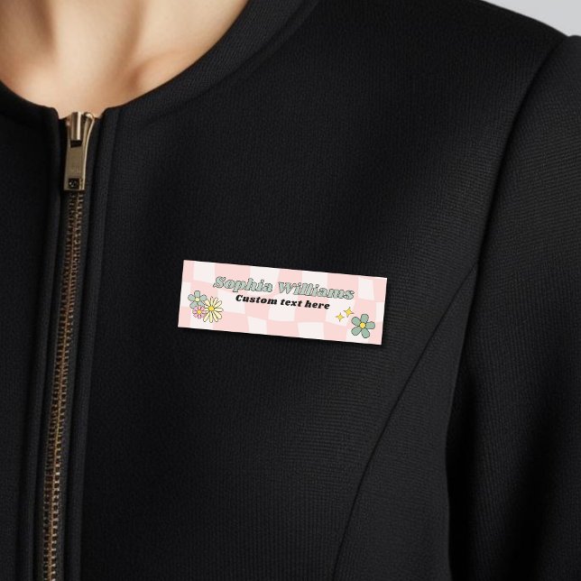 Vågigt kontroll för återförsäljning av Rosa Namnbricka (Skapare uppladdad)