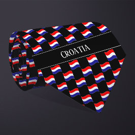 Vågigt Kroatien Flagga Mönster Slips