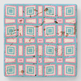 Vågigt kvadratisk travertine-Underlägg Stenunderlägg