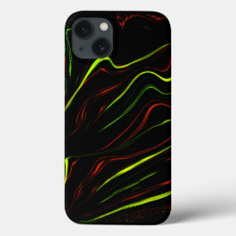 Vågigt långa streck och grönt, svart bakgrund