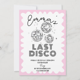 Vågigt Last Disco Bachelorette Party Hen Itinerary Inbjudningar