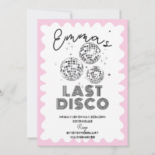 Vågigt Last Disco Bachelorette Party Hen Itinerary Inbjudningar