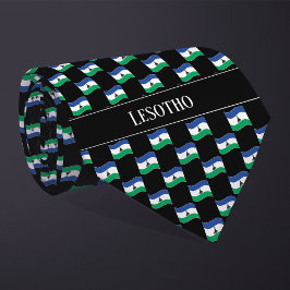 Vågigt Lesotho Flagga Mönster Slips
