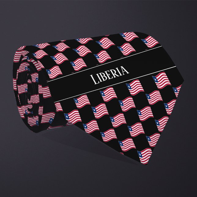 Vågigt Liberia Flagga Mönster Slips (Skapare uppladdad)