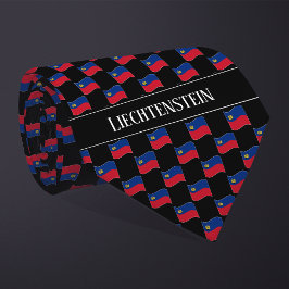 Vågigt Liechtenstein Flagga Mönster Slips