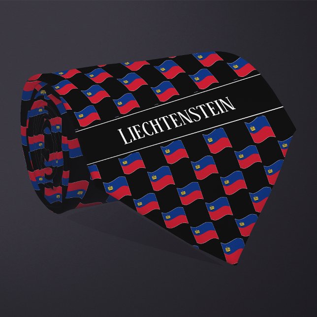 Vågigt Liechtenstein Flagga Mönster Slips (Skapare uppladdad)