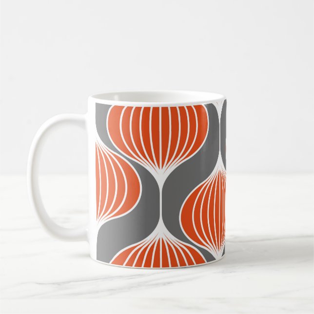 Vågigt linjer: den geometriska vintagen mönster. kaffemugg (Vänster)