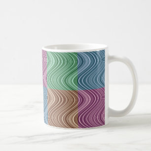 Vågigt Linjer i blått/brunt/Grönt/Lila Kaffemugg