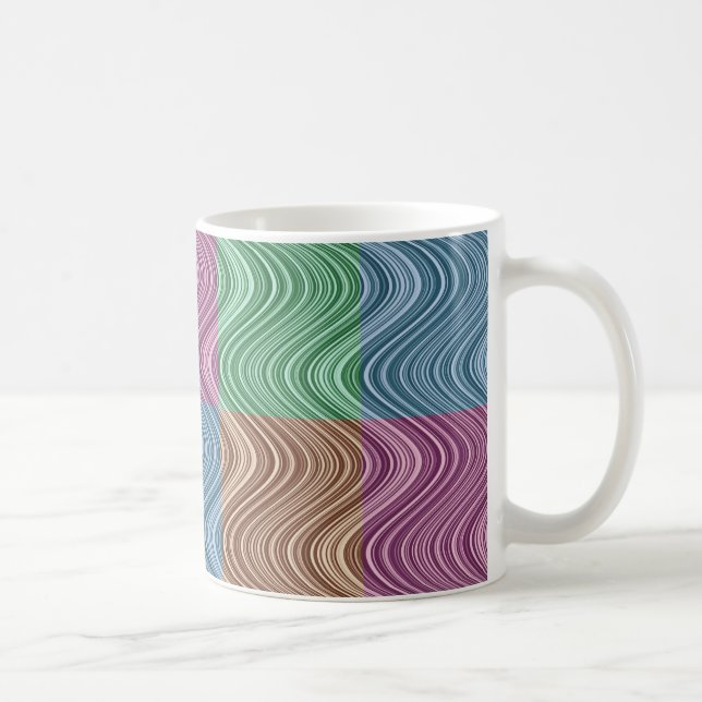 Vågigt Linjer i blått/brunt/Grönt/Lila Kaffemugg (Höger)