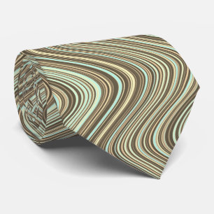 Vågigt Linjer i Light Brown/Beige/Turcoise Blue Slips