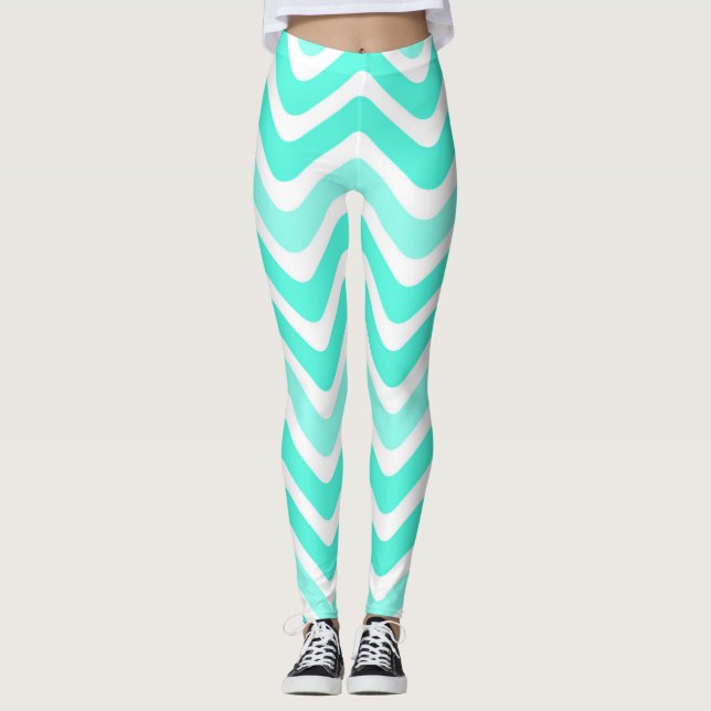 Vågigt Linjer Kvinnors lag Leggings (Framsida)