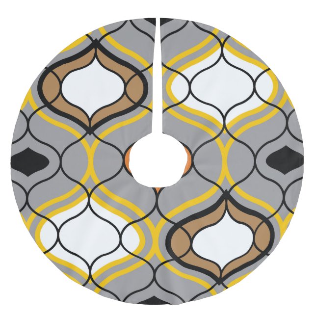 Vågigt linjer, sömlöst geometriskt mönster. julgransmatta borstad polyester (Framsidan)