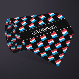 Vågigt Luxemburg Flagga Mönster Slips