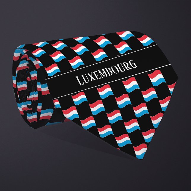 Vågigt Luxemburg Flagga Mönster Slips (Skapare uppladdad)