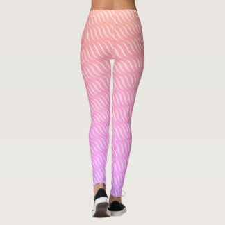 Vågigt Magic Two Tone Färg Linjer Seamless Mönster Leggings