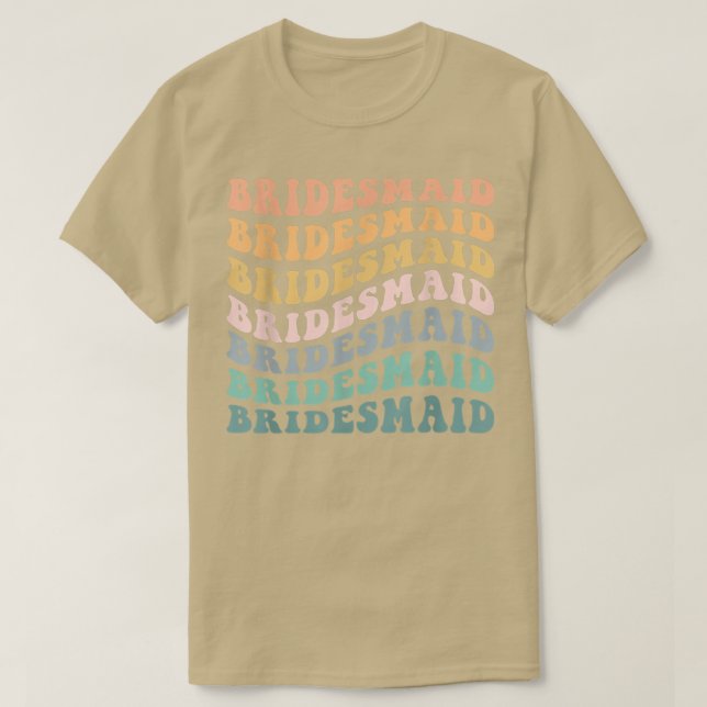 Vågigt Maid of honor Bride bli Bridesmaid Bachelor T Shirt (Design framsida)