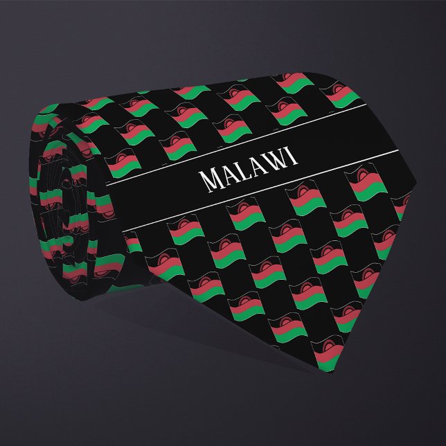 Vågigt Malawi Flagga Mönster Slips (Skapare uppladdad)