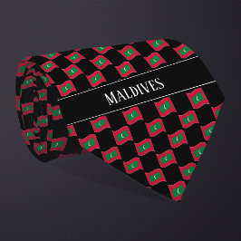 Vågigt Maldiverna Flagga Mönster Slips