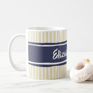 Vågigt marinen och gräset i Painterly Rand med Nam Kaffemugg