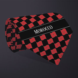 Vågigt Marocko Flagga Mönster Slips
