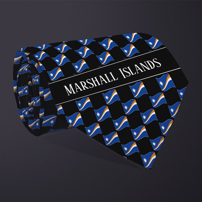 Vågigt Marshallöarna Flagga Mönster Slips (Skapare uppladdad)