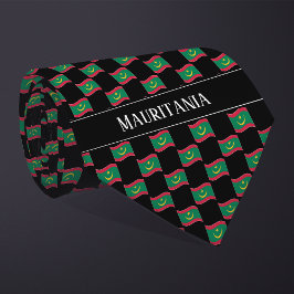 Vågigt Mauretanien Flagga Mönster Slips