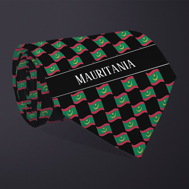 Vågigt Mauretanien Flagga Mönster Slips (Skapare uppladdad)