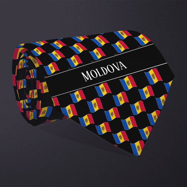 Vågigt Moldavien Flagga Mönster Slips (Skapare uppladdad)