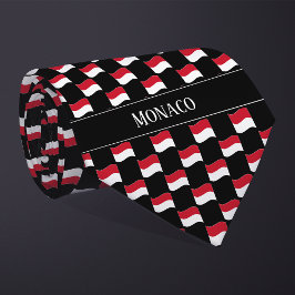 Vågigt Monaco Flagga Mönster Slips