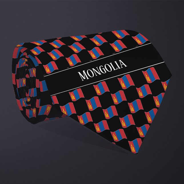 Vågigt Mongoliet Flagga Mönster Slips (Skapare uppladdad)