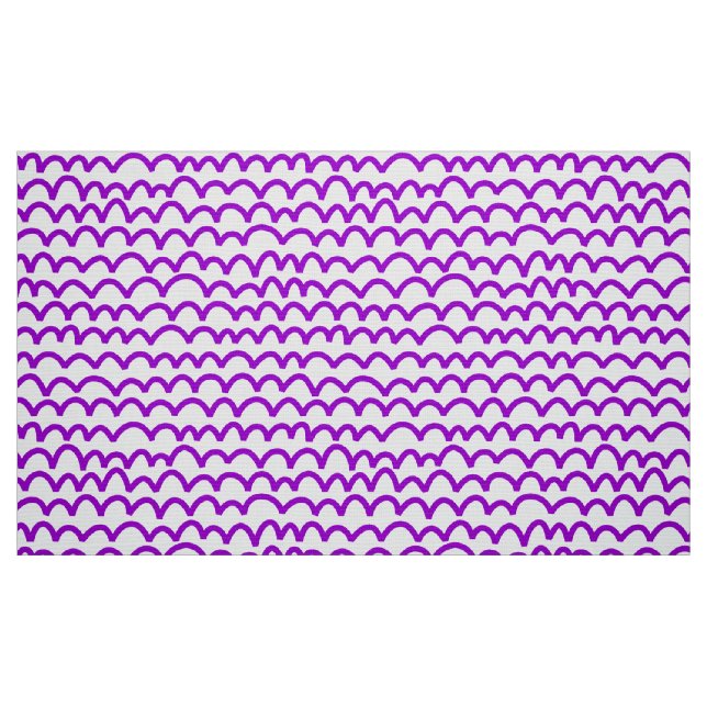 Vågigt Mönster - Lila på Vitt Tyg (Fat Quarter)